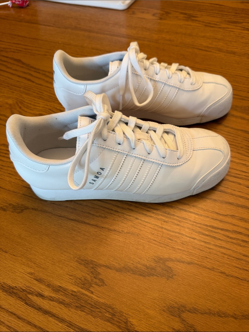 adidas White Women’s Samba-Inspired Athletic Sneakers